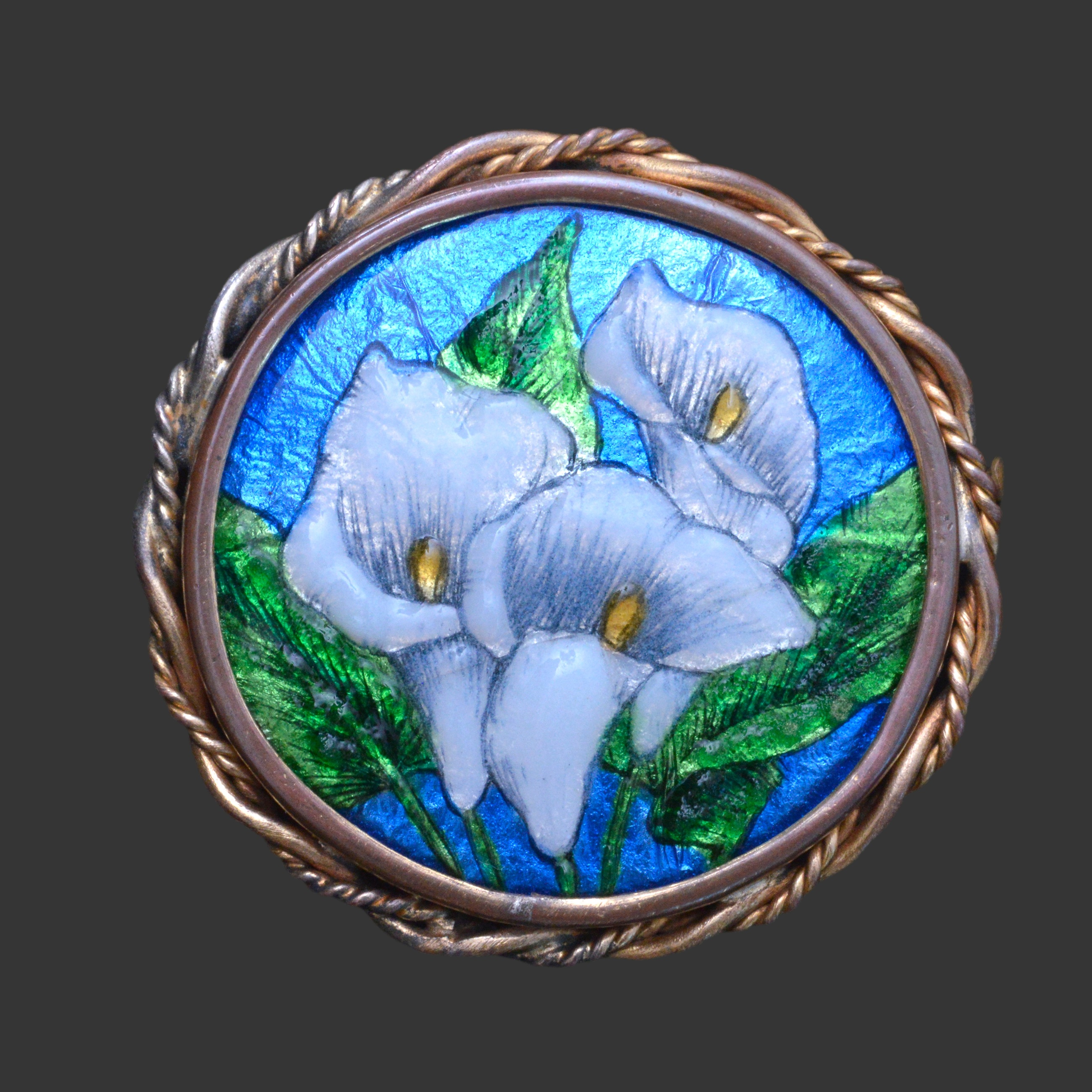 Limoges enamel brooch