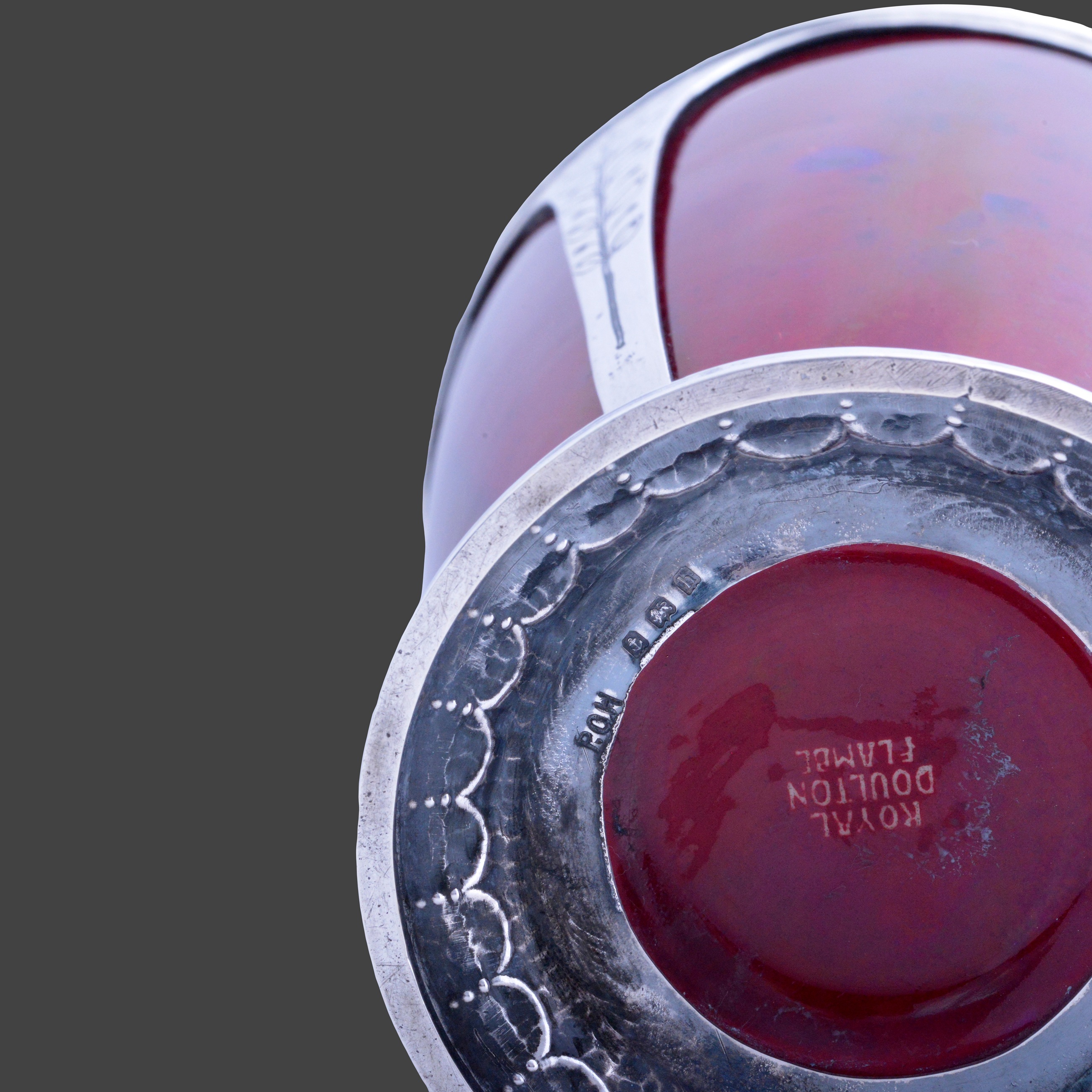 A Potteries Guild silver and pottery lidded vase - Image 3