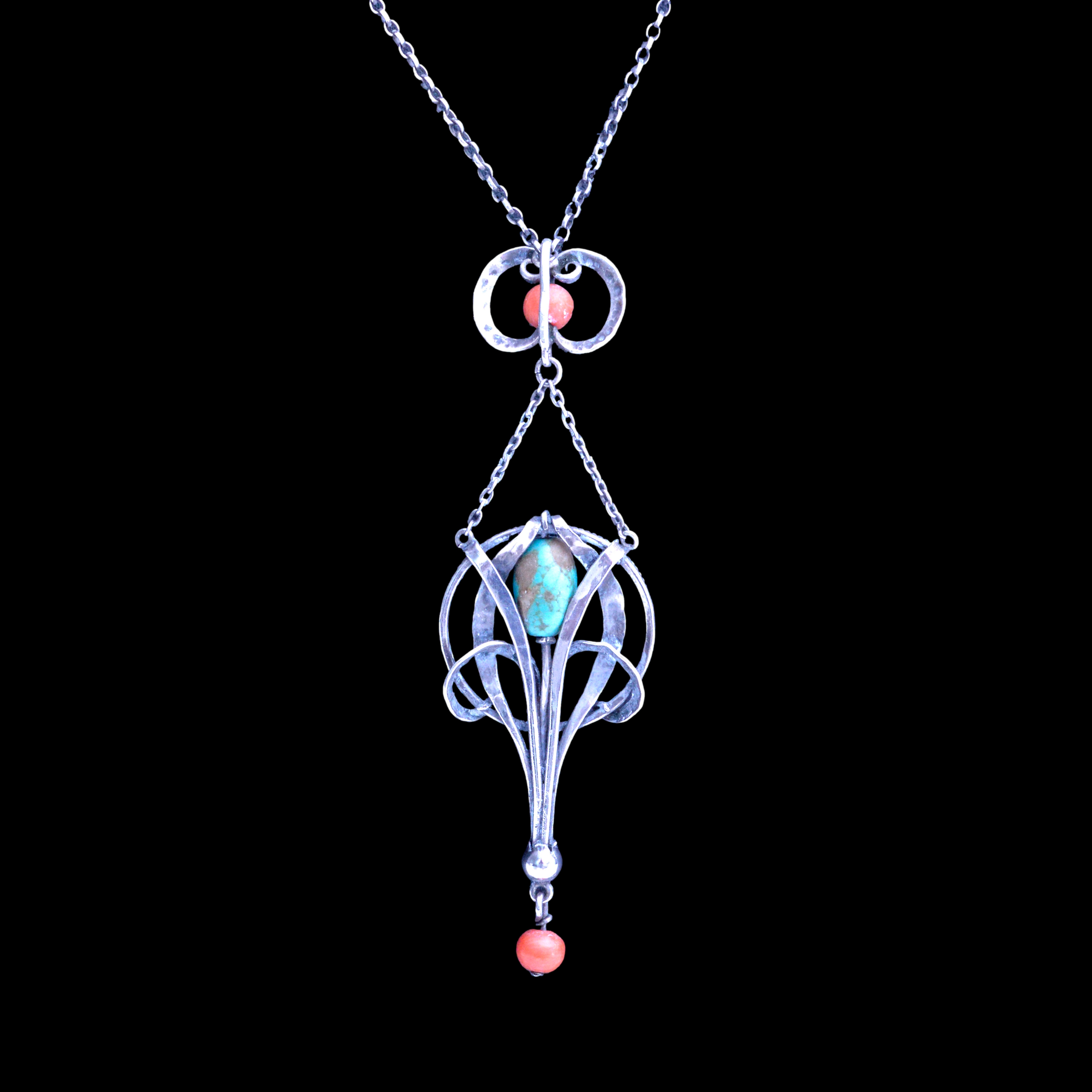 A silver and turquoise pendant by Bernard Cuzner - Image 3