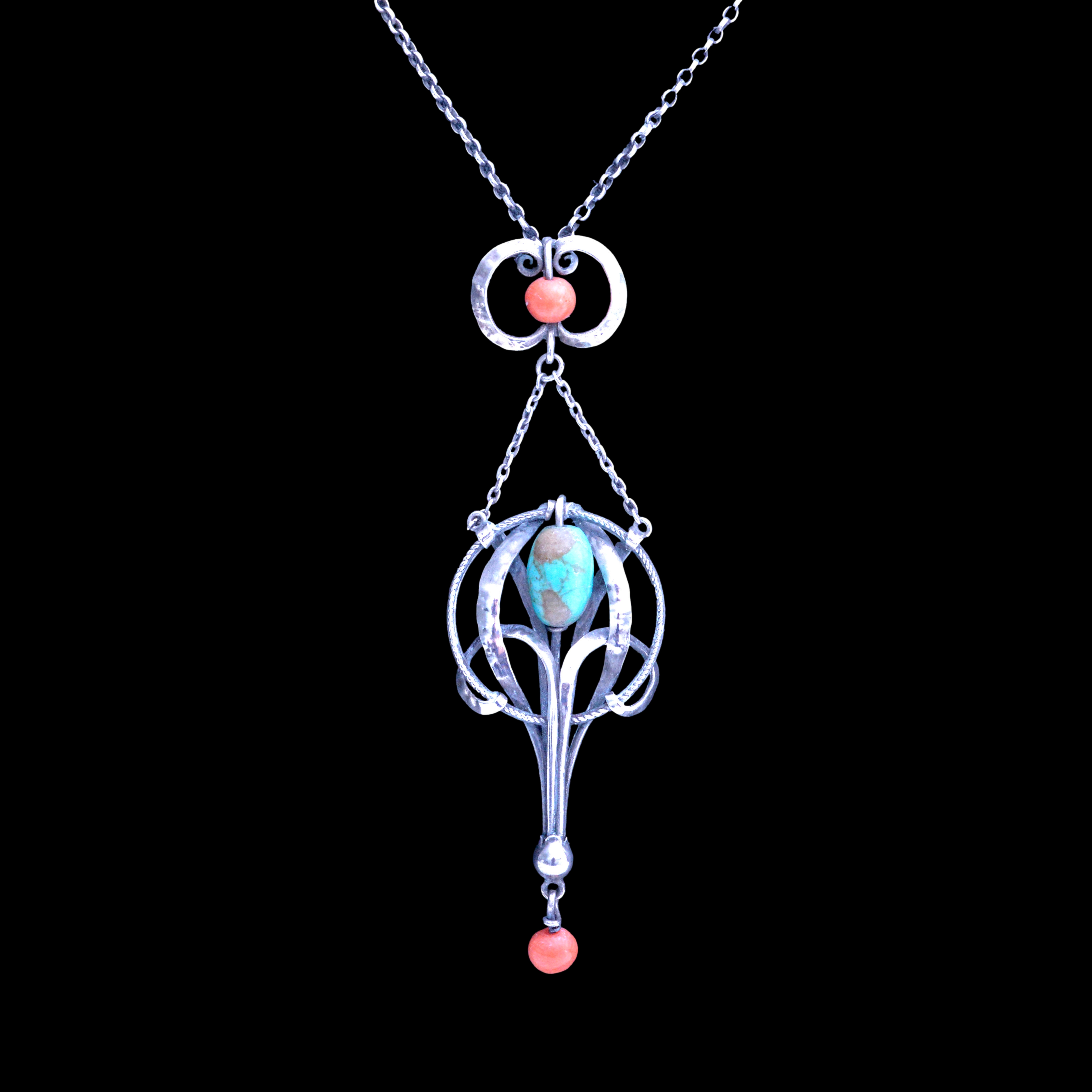 A silver and turquoise pendant by Bernard Cuzner - Image 2