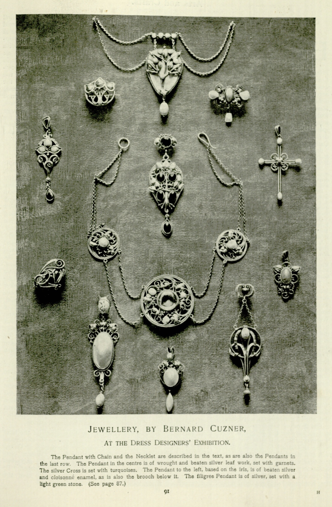 A silver and turquoise pendant by Bernard Cuzner - Image 4