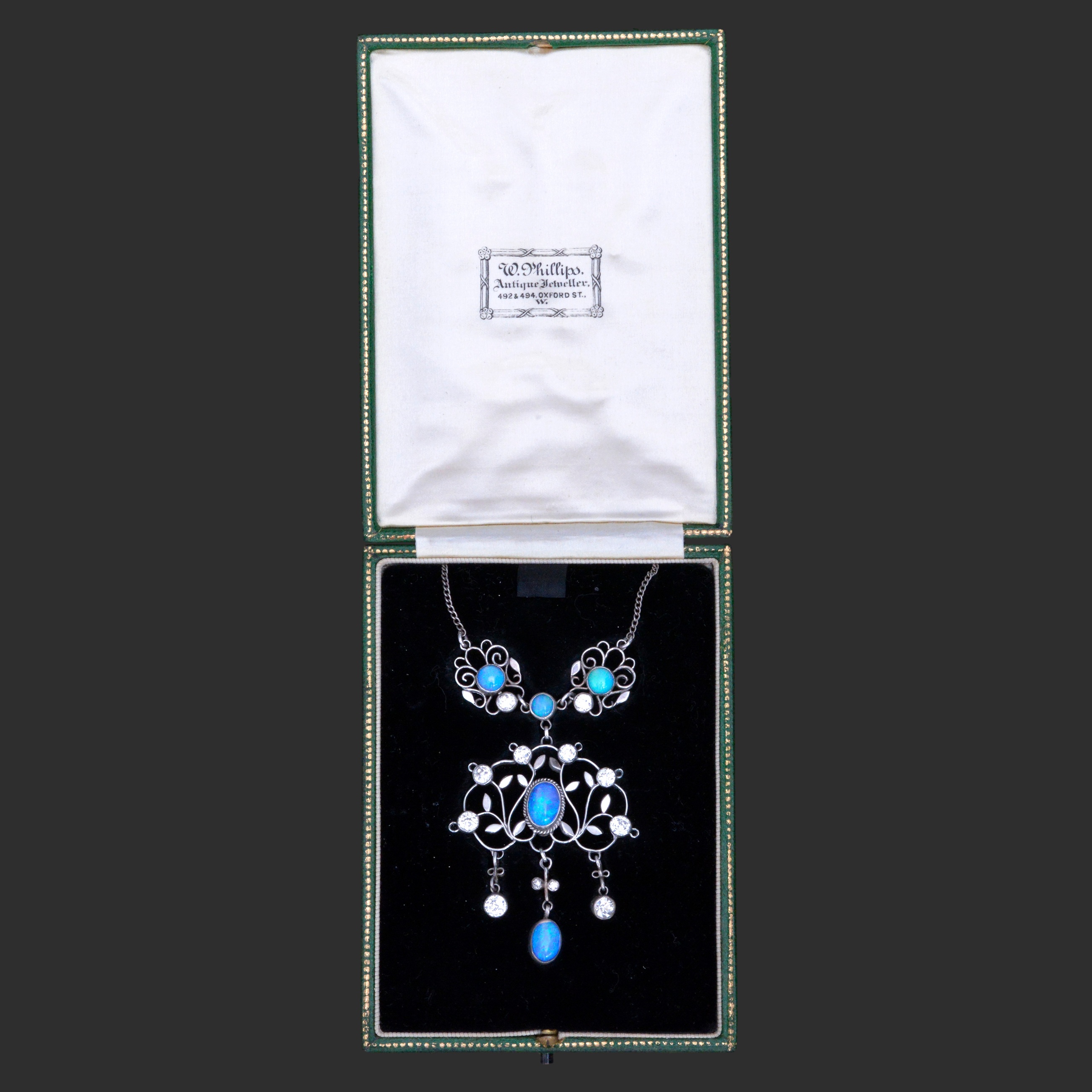 A silver and opal necklace by Arthur and Georgie Gaskin - Image 2