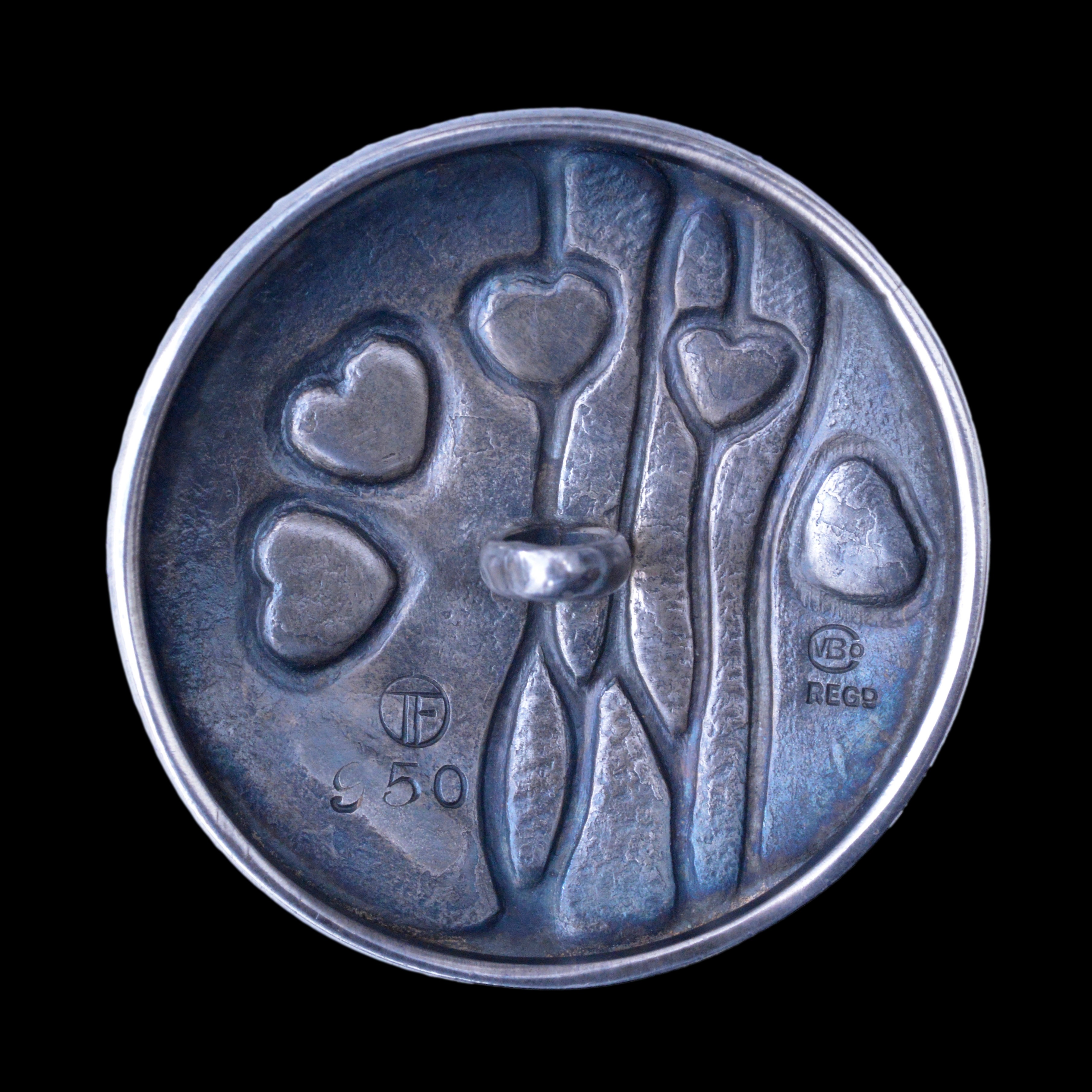 A Theodor Fahrner set of six jugendstil enamel buttons - Image 4