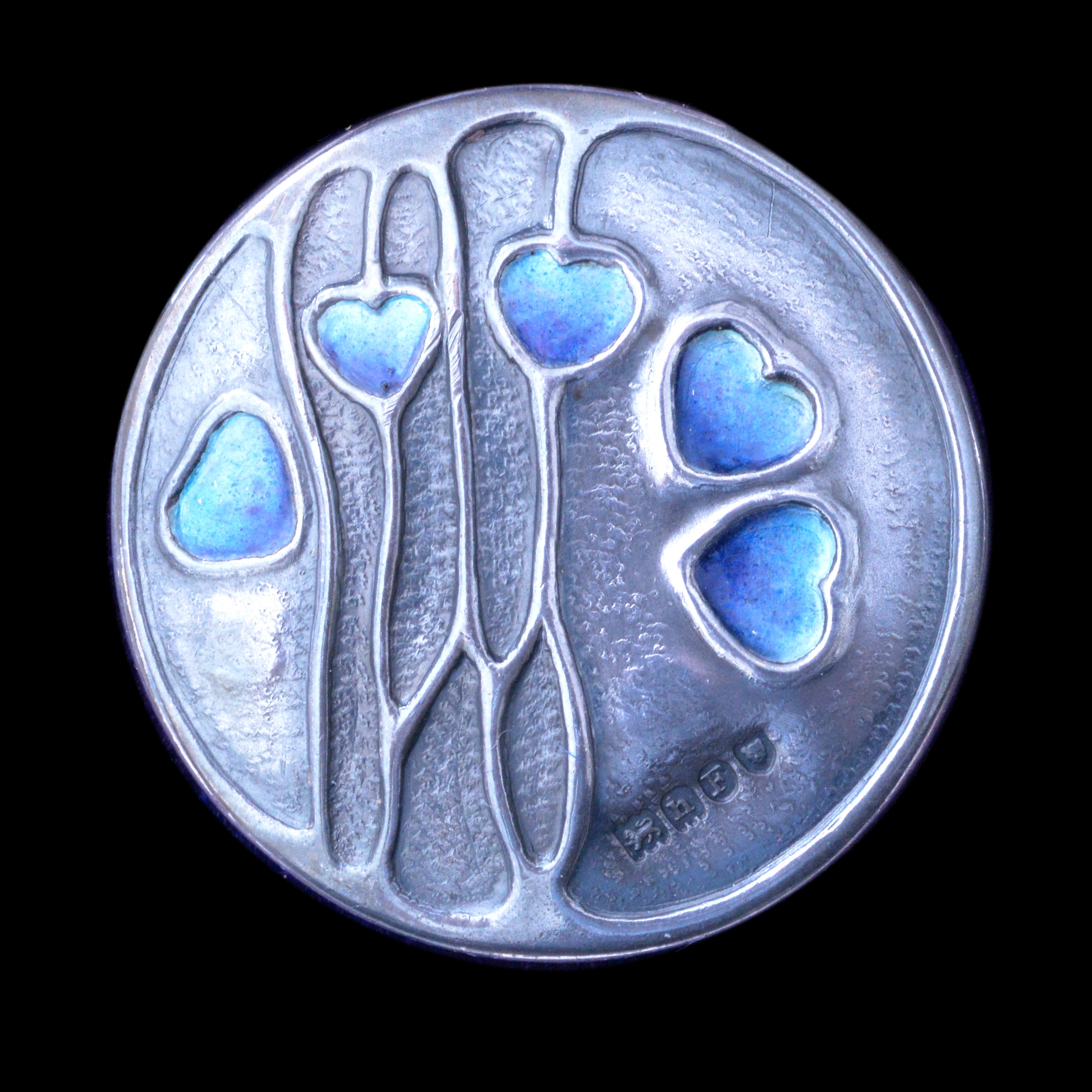 A Theodor Fahrner set of six jugendstil enamel buttons - Image 3