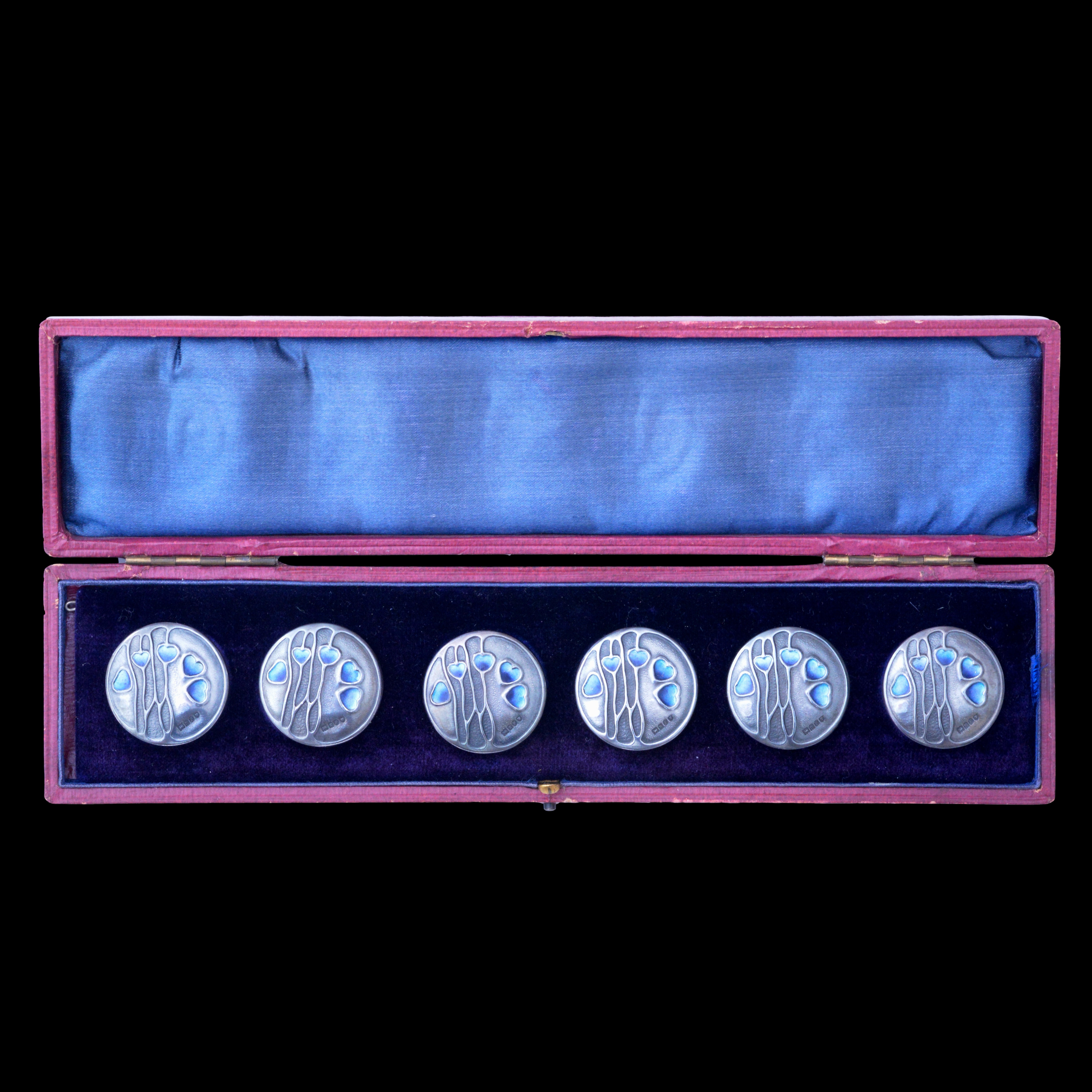 A Theodor Fahrner set of six jugendstil enamel buttons - Image 2